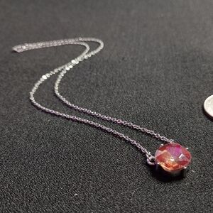 Elegant Silver Necklace with Pink Gemstone